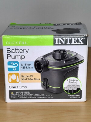 Intex Quick Fill Battery Pump Indoor Outdoor Inflates & Deflates