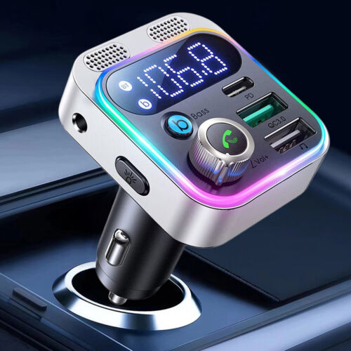 Bluetooth-compatible 5.0 MP3 Player 48W Car Charger Dual Mics AUX (Silver) - Bild 1 von 8