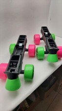 Roller Blade Roller Derby Replacement Trucks and Wheels Pink Green