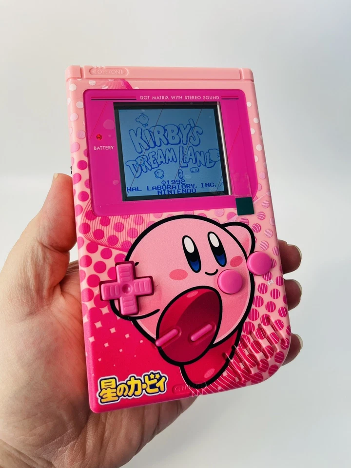 Custom Gameboy, IPS Backlit LCD Nintendo GB Kirby Game Boy Pink NEW - Image 2 of 4