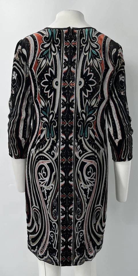 Vestido Etro Multicolor Terciopelo/Malla Estampado Paisley Manga 3/4 Talla 46 Foto 3 de 4