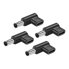 DC 5.5 x 2.1mm to USB C Adapter 90 Degree 5V DC 5521 Male to USB Type C Femal...