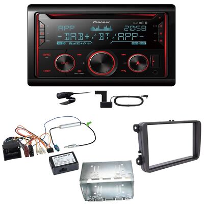 Pioneer FH-S820DAB Digitalradio Bluetooth FLAC Einbauset für T6 Sharan 2 Beetle