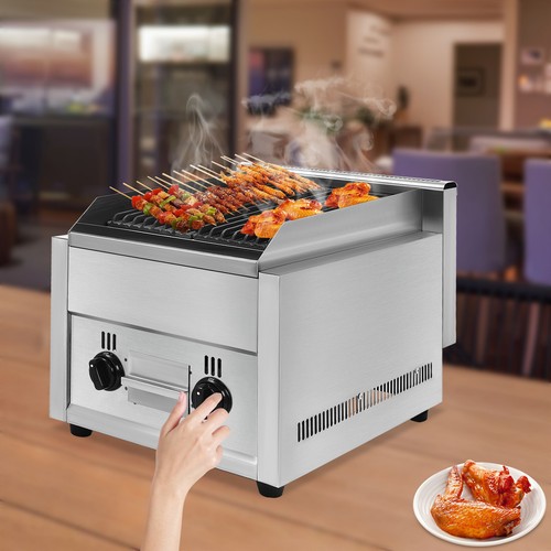 Barbecue a carica radiante commerciale 21" 2 fuochi gas propano piano cottura barbecue - Foto 4 di 15