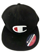 Champion Script Logo Snapback Hat Black