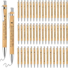 Bible Verse Pens Bamboo Christian Pen Wooden Retractable Bible Pen 1 mm Inspi...