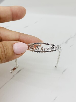 Echt 925 Sterling Silber Armband süß 15 - Quitte años Pulsera plata