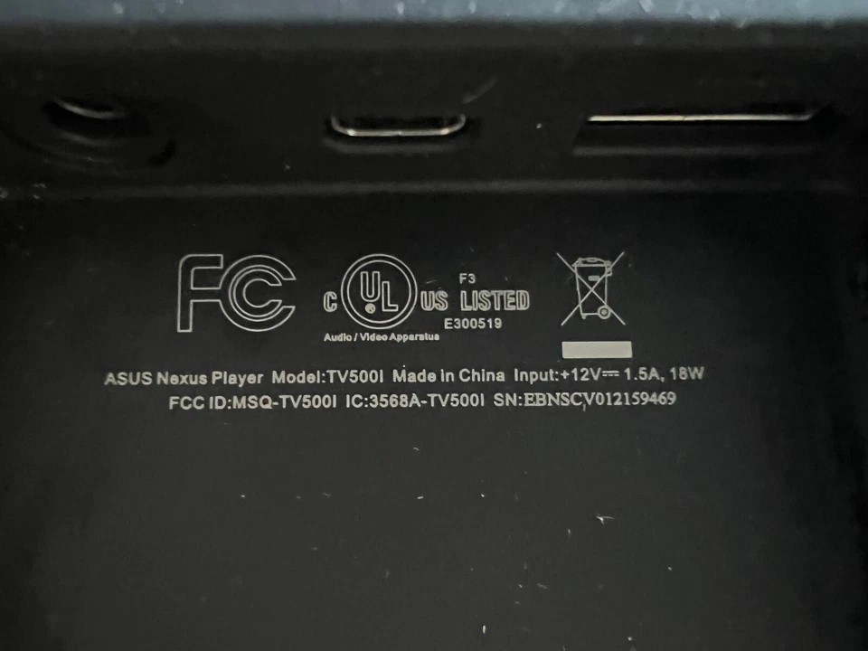 Google ASUS Nexus Player Streaming Media Console TV500I - No Power Adapter - Image 3 of 4