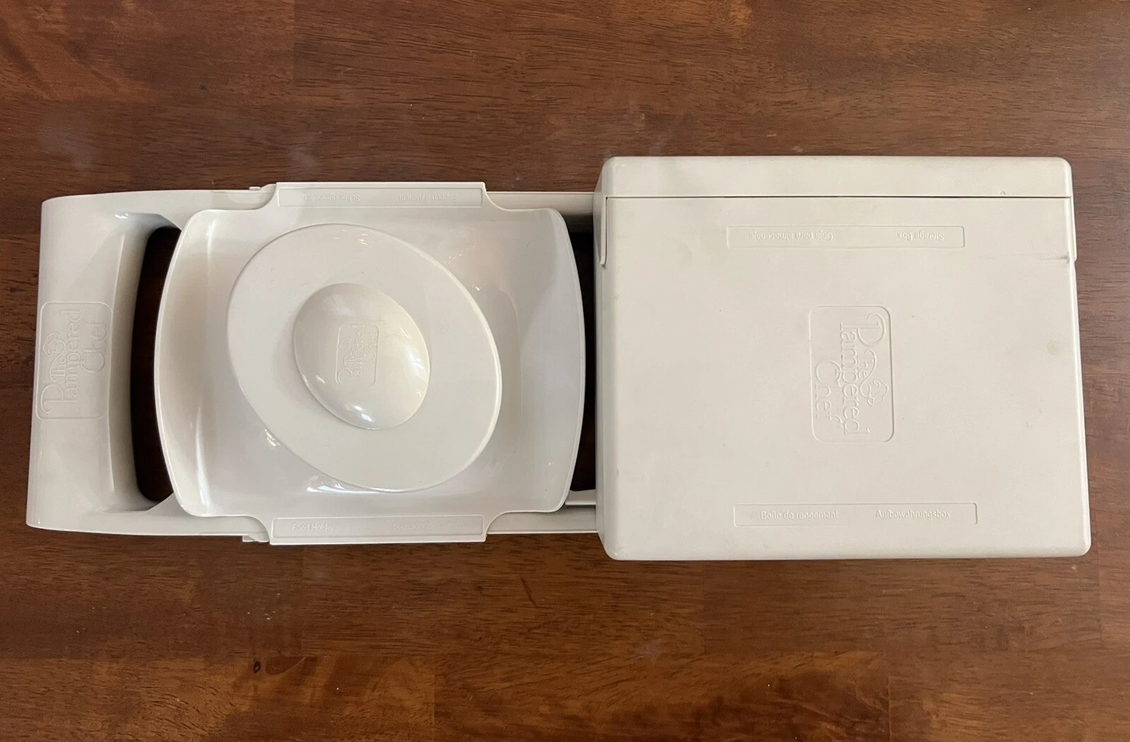 Pampered Chef 1087 Mandoline Complete 4 Interchangeable Blades and Storage Box