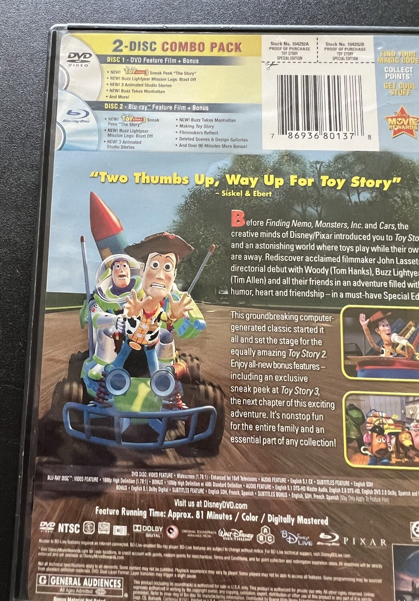 Toy Story (Two-Disc Special Edition Blu-ray/DVD Combo w/ DVD