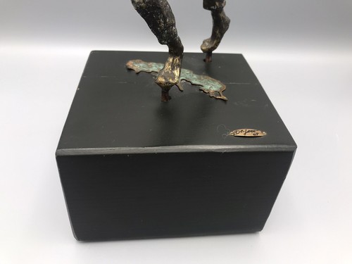 Curtis Jere Bronze Boy Flying Kite Sculpture on Base 1969 Vintage - Picture 3 of 9