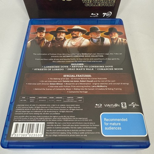Lonesome Dove Ultimate Collection Blu-ray Box Set Hard Case 7-Disc Set VGC - Picture 7 of 16