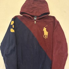 Polo Ralph Lauren Boys Hooded Big Pony Zip Sweatshirt Medium 10-12