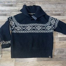 Banana Republic Sweater Mens Lg Mock Neck Italian Merino Wool Blend NWT Black