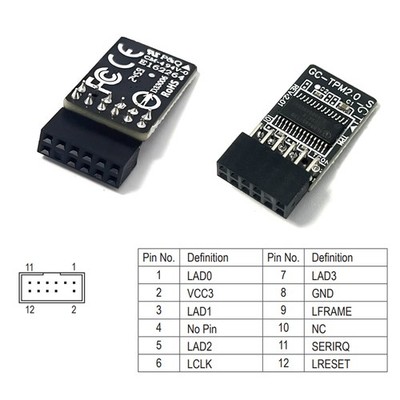 GC-TPM 2.0_S 12pin-1 Module desktop LPC SLB9665 For GIGABYTE H370M DS3H jps