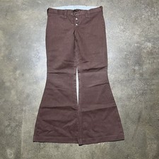 NOS Vintage 70s Choppers Brown Bell Bottom Pants 30x31 1970s True Vintage