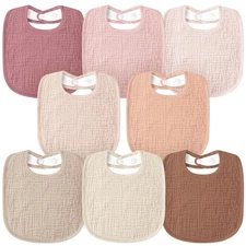 Muslin Baby Bibs 8 Pack Bandana Drool Bibs Soft Square Adjustable Baby Drooli...