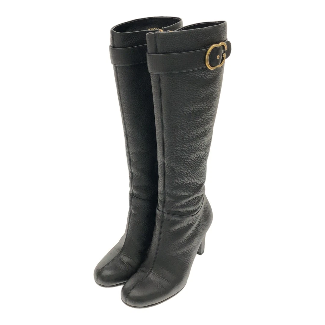 Bottes longues Gucci GG quincaillerie ceinture fermeture éclair latérale 270204 36h environ occasion NE51 0