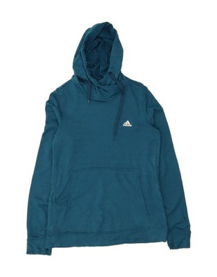 Adidas Damen Climawarm Hoodie Pullover UK 12/14 mittelblau Polyester CP16