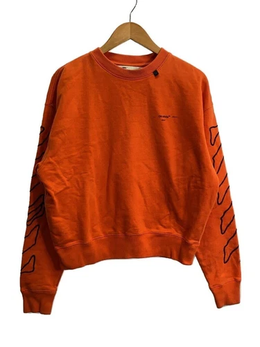 OFF WHITE Felpa con cappuccio bianco sporco XS cotone arancione tinta unita OMBA035F19E30011 usata