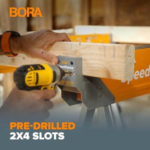 BORA Portamate Speedhorse Sawhorse - Table Stand with Folding Legs, Metal Top - Picture 5 of 9