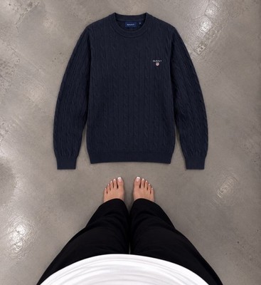 Gant Zopfpullover Navy Blau Größe L