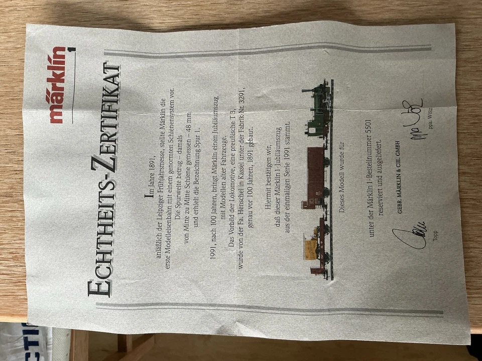 Märklin Spur 1 Set 5501. Mit Zertifikat! Unbespielt, nicht gelaufen - Bild 4 von 4