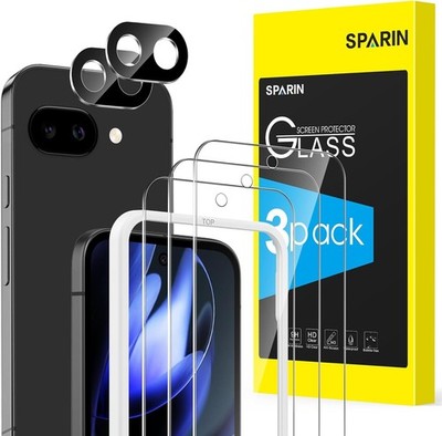 3+2PCS Screen Protector & Camera Lens Protector for Google Pixel 9A 6.3 Inch Cas