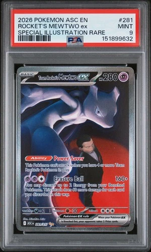 2026 POKEMON ASC SPECIAL ILLUSTRATION RARE #281 TEAM ROCKET'S MEWTWO EX PSA 9