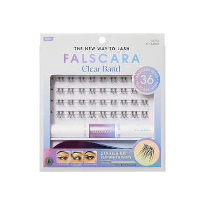 Clear Band False Eyelashes Kit with Bond, Seal & 36 Lash Clusters