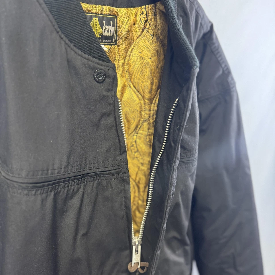 Chaqueta Derby of San Francisco Para Hombre 3XL Negra Bombardero Cachemira Forrada Bolsillos con Cremallera Foto 4 de 4