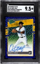 2020 Panini Donruss Optic O’Neil Cruz RC SGC 9.5 Mint+ Auto Blue Mojo Prizm /99