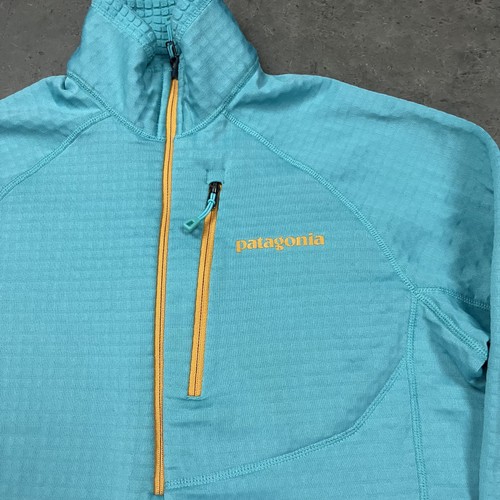 Patagonia R1 Pullover Womens Small Blue Grid Fleece Lightweight Outdoors Hiking - Picture 2 of 8