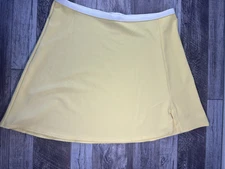 Wilo The Label Skirt Womens Small Yellow White Ribbed Athletic Preppy Wear