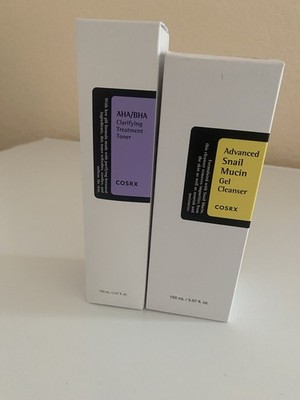 Mucin Gel Cleanser 5.07 oz COSRX AHA/BHA Treatment Toner 5.07 oz Set of 2 New