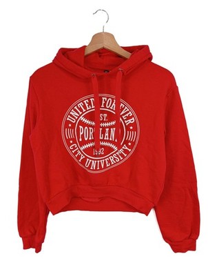 H&M DIVIDED Kapuzensweatshirt Damen Sweat Gr. DE 34 rot Casual-Look
