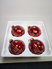 Vintage Magic Red Sailboat Beach Christmas Ornaments 6 Bulbs Made In USA