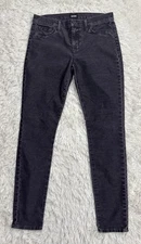 Hudson Nico Mid-Rise Super Skinny Black Corduroy Jeans Size 28