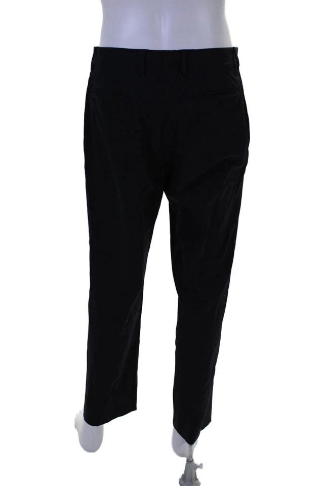 Брюки мужские Burberry London с застежкой-крючком плоские спереди прямые штанины черные размер 50 - Изображение 3 из 4