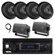 Pyle Marine Bluetooth Receiver, 4x 6.5" 150W  2x 3.5'' 200W Speakers, Antenna