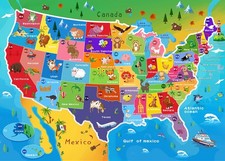 200 Piece Jigsaw Puzzle Kids Map World Map Geography Educational Game