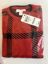Charter Club Little Boy's 7 Red Plaid Holiday Family Sweater NWT 39