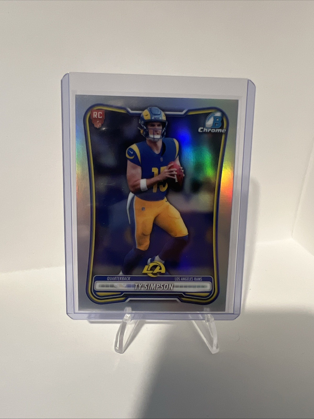 2026 Bowman Chrome Ty Simpson Los Angeles Rams RC Red Rookies Refractor BRR-2