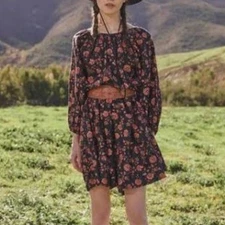 The Great The Bluff Dress Antique Floral Long Sleeve Cotton Smocked Waist Sz 2