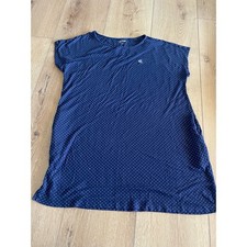 Lauren Ralph Lauren Womens Navy Blue Polka Dot Sleep Shirt Nightgown Size L