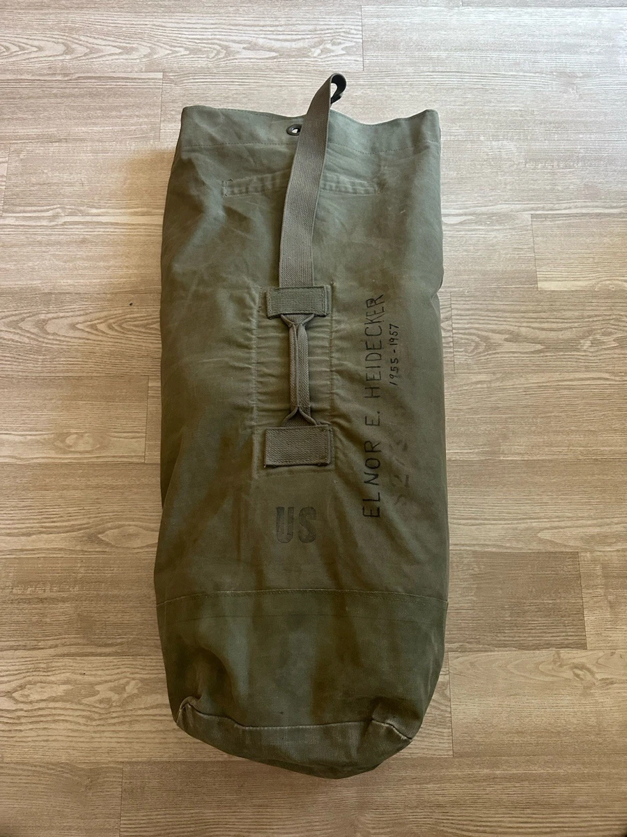 Vintage Army Duffle Bag In Original Vietnam War Personal & Field