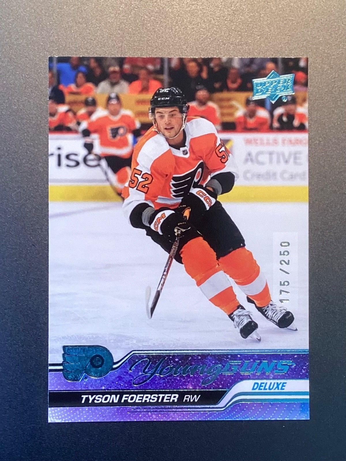 2023-24 Tyson Foerster Upper Deck #225 Young Guns Deluxe /250- SP RC- Flyers
