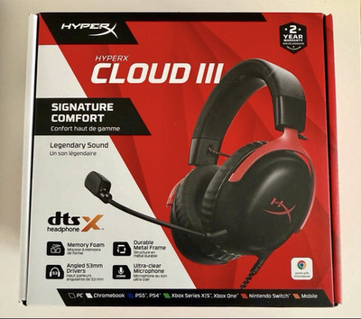 HyperX Cloud III Over-Ear Gaming-Headset DTS Headphone:X Boom Mic schwarz/rot
