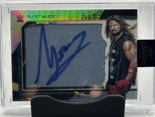 2020 Topps Fully Loaded AJ STYLES! /199 WRESTLEMANIA USED MAT RELIC AUTO!