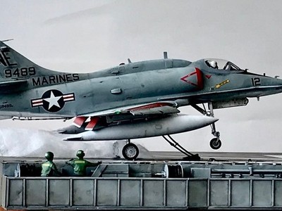Hasegawa 1/48 Scale A-4M Skyhawk Carrier Catapult Launch Diorama